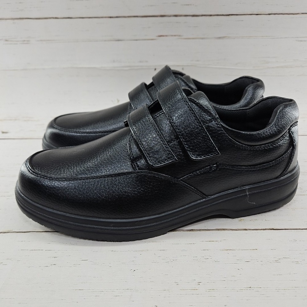 Deer Stags Serving Easy On Mens 10 Black Work Oxford Non Slip Hook Loop Comfort